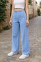 - Lycra Fabric Pocketless Elastic Waist Palazzo Trousers C640-Ice Blue