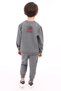 Boy's 2-Piece Set with Arma Detail, Printed Crew Neck Sweatshirt & Elastic Waistband - 2