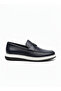 Alvino 367 Navy Blue 100% Genuine Leather Lightweight Ultra Comfortable Casual Men's Shoes - 5