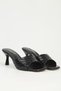 Women's Black Patent Leather Women's Heeled Slippers Pc-55762 - 3