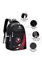 3 Zipper Polyester Backpack 15.6 Inch Laptop Compartment 6 Compartments Office Travel School Bag - 3