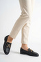 Stylish Women's Daily Ballerina Shoes with Knitted Texture and Gold Buckle - 2