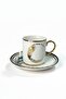 6-Person Peacock Patterned Porcelain Turkish Coffee Cup Set - 90 ml - 4