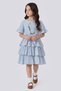 Girls' Skirt Tiered Short-Sleeve Necklace Dress - 6