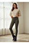 Thick Belted Slim Fit Suede Leggings - 2