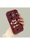 Simple Maroon Silicone Phone Case Compatible with Infinix Smart 8 Shockproof Cartoon Pattern - 2