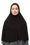 Ready Practical Scarf with Turban Veil Hijab with Hijab - Prayer Cover Souffle (3XL) - Black - 3