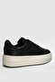 Genuine Leather Lace-Up Comfortable Daily Sneaker Women's Shoes Black White Sole - 3
