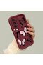 Shockproof Simple Maroon Silicone Phone Case Butterfly Pattern Compatible with Samsung Galaxy A23 - 2