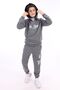 Boy's 2-Piece Set Printed Hooded Zipper Sweatshirt & Pocketed Sweatpants with Elastic Waistband J