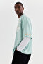 Baskılı File Tişört Oversized Fit - 6