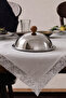 Wooden Handle Fanus Stainless Steel Silver 18 cm Plate Cake Pastry Presentation Stand Tray