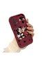 Simple Maroon Silicone Phone Case Compatible with Samsung Galaxy A32 Cartoon Pattern Shockproof - 3