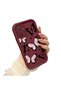 Shockproof Simple Claret Red Silicone Phone Case Butterfly Compatible with Redmi Note 10 Pro - 3