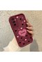 Simple Maroon Silicone Phone Case Heart Pattern Compatible with Samsung Galaxy M13 Shockproof - 2