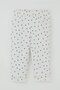 Baby Girl Pajama Set with Shoulder Patches, Mini Floral Pattern, 4 Months-1 Year, White - 3