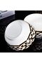 12-Piece Black and White Pattern Ceramic Dinnerware Set - 4