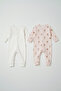 Baby Girl Polka Dot and Pink Cupcake Printed 2-Piece 100% Cotton Romper Set