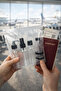 6 Piece Travel Set with Black Plastic Covers |   100ml Airplane Cabin Size Bottle and Jar Kit (with Bag)
