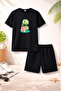T-Shirt Shorts Kids Set 100% Cotton Comfortable Cut Casual Cute Printed 2-Piece Combination