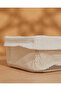 White Metal Rectangle Basket With Fabric - 2