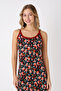 Floral Patterned 100% Cotton Women's Dress with Straps - 3
