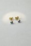 Nazar Boncuk Earrings Gold Color 5 mm Diameter - 2
