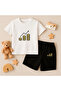 T-Shirt Shorts Kids Set 100% Cotton Comfortable Cut Casual Cute Printed 2-Piece Combination