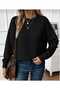 Stripe Detail Crew Neck Long Sleeve Loose Women's Knitwear Sweater - 6
