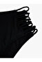 High Waist Bikini Bottom with Drawstring Sides - 5