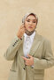 وشاح نسائي لامع بنمط سحابة بيج 75002-32 - 6