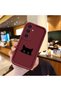 Samsung Galaxy S25 Plus Compatible Shockproof Simple Claret Red Silicone Phone Case Cat Pattern