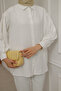 Women's Belted and Stone Detailed Hijab Shirt - 2