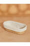 Brown Oval Basket With Fabric - 3