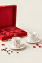 Valentine's Day Special Velvet Boxed Turkish Coffee Porcelain Cup Set for 2 People