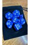 مجموعة من 7 قطع من نرد DND EPOXY Frp، نرد DND للعبة Dungeons And Dragons، نرد ألعاب الطاولة باللون الأزرق