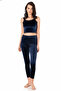 Women's Navy Blue Velvet Long Leggings