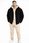 Men's 3 Threaded Sweatpants Set + Zippered Plush Jacket 3-Piece Combination