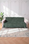 Green Sofa Cover 175X215 cm Sofa Bed Cover Premium Chenille Jacquard Fabric Non-Slip, Washable - 2
