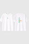 Gym Mod Design Printed White Oversize T-Shirt