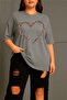 Love Women's Plus Size Oversized Printed Crew Neck Cotton T-Shirt Relaxed Fit Unisex Couple Combo