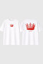 No King Design Printed White Oversize T-Shirt