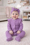 3-6-9 Months Bandana Included Ruffled Shoulder Colorful Jumpsuit Set 2-Piece Baby & Kids Set - 2