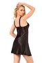 Women's Black Satin Short Nightgown - 2