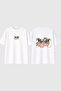 Anime 4 Design Printed White Oversize t Shirt