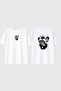Punk French Design Printed White Oversize t Shirt
