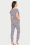 Women's Pink Detailed Pocketed Leopard Patterned Tape Leg Pajamas - 3