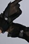 Ivory Veil Couture Ruffled Tulle Stone Detailed Bow Special Design Premium Bridal Glove - 2