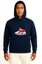 Hooded Mta Fasting Friar between Waves Chest and Back Printed Unisex Sweatshirt