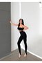 Women's Black Color Shiny Stone Detailed High Waist Gathering Heeled Flat Füzo Tights - 6